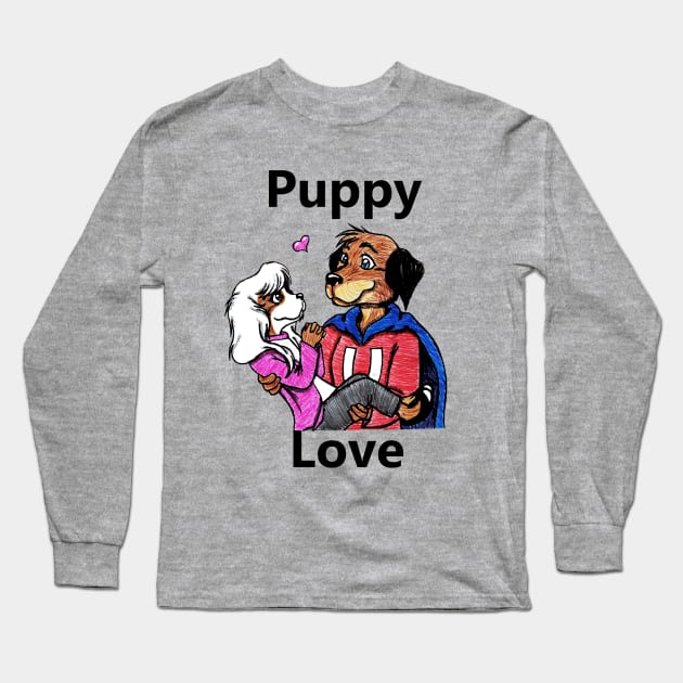 Puppy Love Long Sleeve T-Shirt by Nightcat17